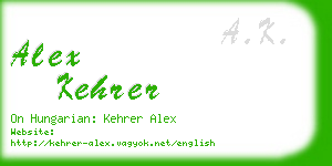 alex kehrer business card